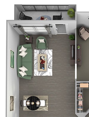 Anson on Palmer Ranch - A3 - 1 Bedroom and 1 bath - 3D floor plan Anson on Palmer Ranch - A3 - 1 Bedroom and 1 bath - 3D floor plan